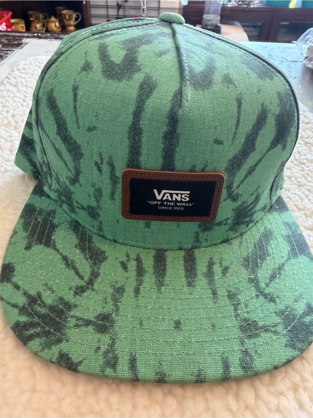 Vans Green and Black Tie-Dye Patch Snapback Hat